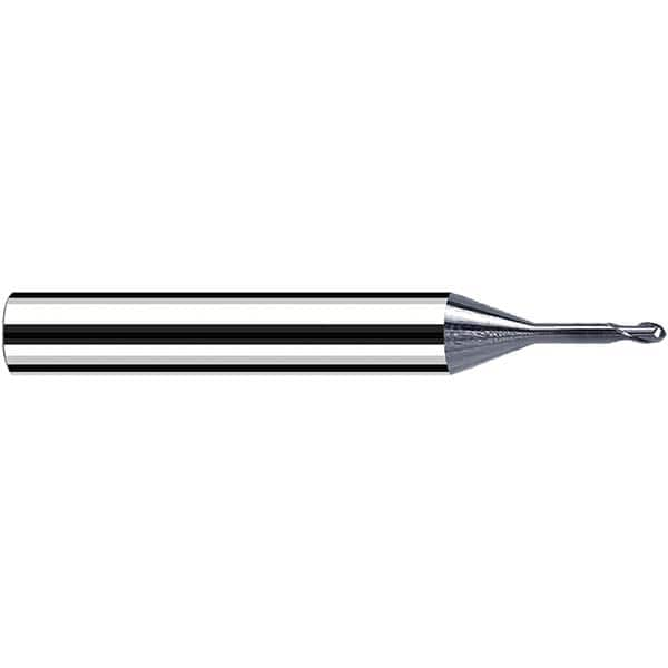 Fraisa - 0.8mm Diam, 0.8mm LOC, 2 Flute Solid Carbide Ball End Mill - All Tool & Supply