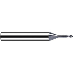 Fraisa - 0.4mm Diam, 0.4mm LOC, 2 Flute Solid Carbide Ball End Mill - All Tool & Supply