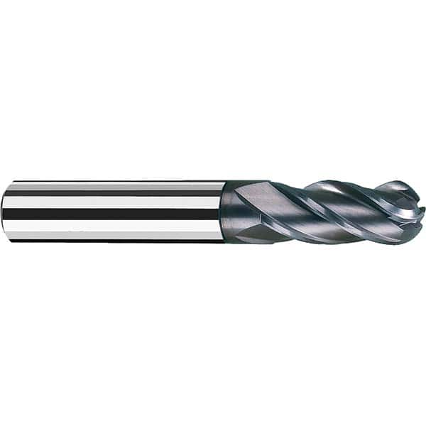 Fraisa - 1/8" Diam, 1/2" LOC, 4 Flute Solid Carbide Ball End Mill - All Tool & Supply