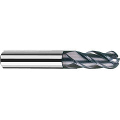 Fraisa - 1/8" Diam, 1/2" LOC, 4 Flute Solid Carbide Ball End Mill - All Tool & Supply