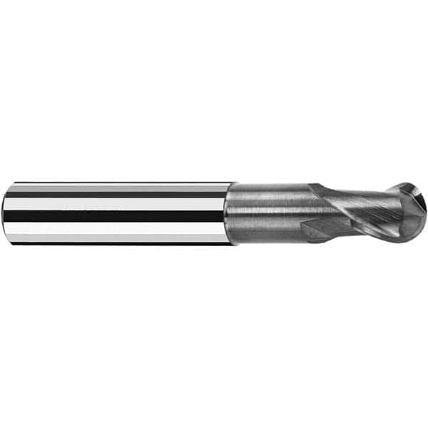 Fraisa - 1mm Diam, 1.5mm LOC, 2 Flute Solid Carbide Ball End Mill - All Tool & Supply