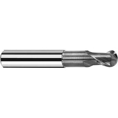 Fraisa - 1mm Diam, 1.5mm LOC, 2 Flute Solid Carbide Ball End Mill - All Tool & Supply