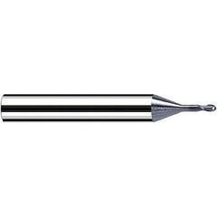 Fraisa - 0.4mm Diam, 0.4mm LOC, 2 Flute Solid Carbide Ball End Mill - All Tool & Supply