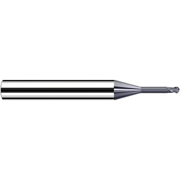 Fraisa - 1mm Diam, 3.6mm LOC, 2 Flute Solid Carbide Ball End Mill - All Tool & Supply