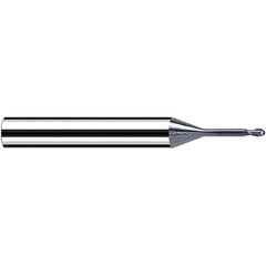 Fraisa - 0.6mm Diam, 0.6mm LOC, 2 Flute Solid Carbide Ball End Mill - All Tool & Supply