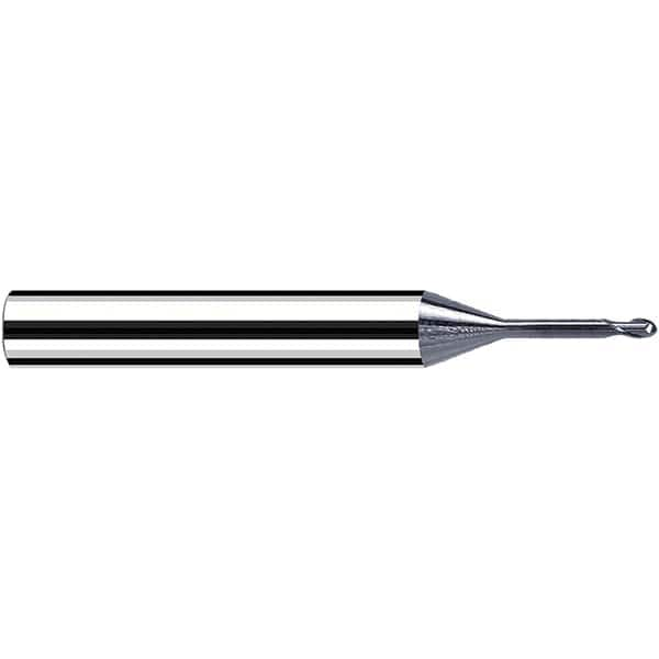 Fraisa - 0.8mm Diam, 0.8mm LOC, 2 Flute Solid Carbide Ball End Mill - All Tool & Supply