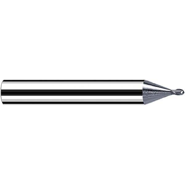 Fraisa - 0.5mm Diam, 0.5mm LOC, 2 Flute Solid Carbide Ball End Mill - All Tool & Supply