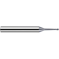 Fraisa - 0.6mm Diam, 0.5mm LOC, 2 Flute Solid Carbide Ball End Mill - All Tool & Supply