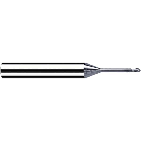 Fraisa - 0.5mm Diam, 0.5mm LOC, 2 Flute Solid Carbide Ball End Mill - All Tool & Supply