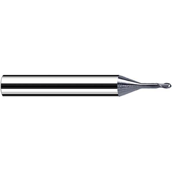 Fraisa - 0.4mm Diam, 0.4mm LOC, 2 Flute Solid Carbide Ball End Mill - All Tool & Supply