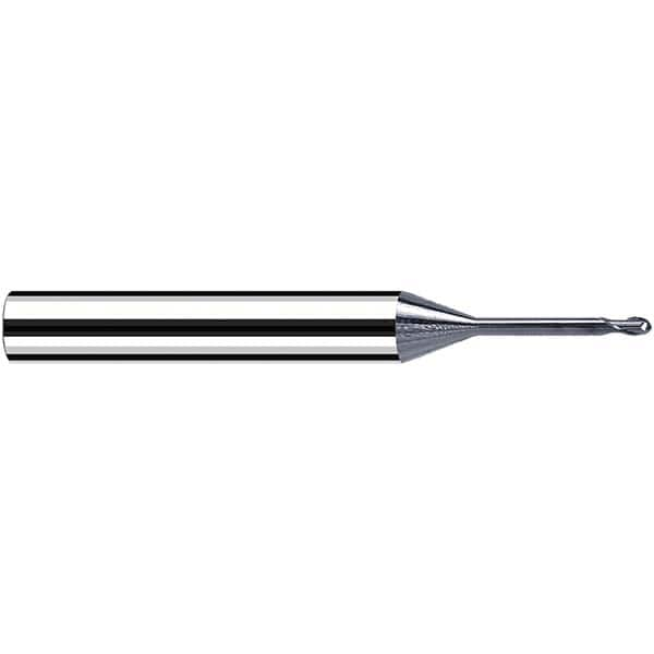 Fraisa - 0.8mm Diam, 0.8mm LOC, 2 Flute Solid Carbide Ball End Mill - All Tool & Supply