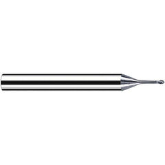 Fraisa - 0.8mm Diam, 0.65mm LOC, 2 Flute Solid Carbide Ball End Mill - All Tool & Supply