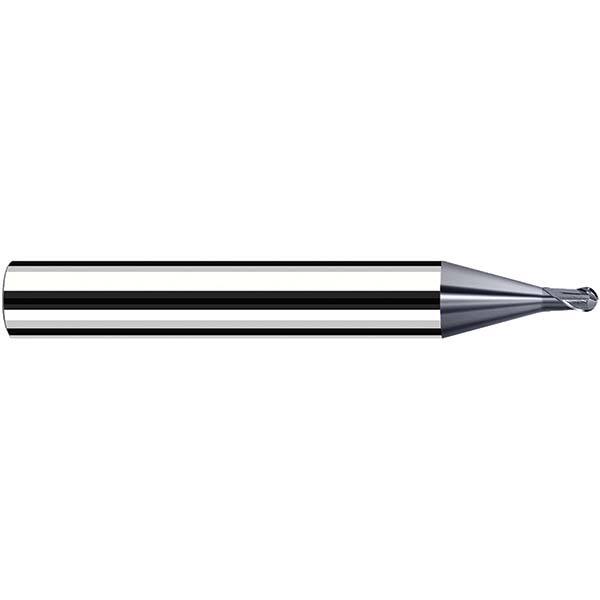 Fraisa - 0.8mm Diam, 3.6mm LOC, 2 Flute Solid Carbide Ball End Mill - All Tool & Supply