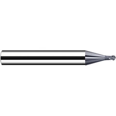 Fraisa - 0.8mm Diam, 3.6mm LOC, 2 Flute Solid Carbide Ball End Mill - All Tool & Supply