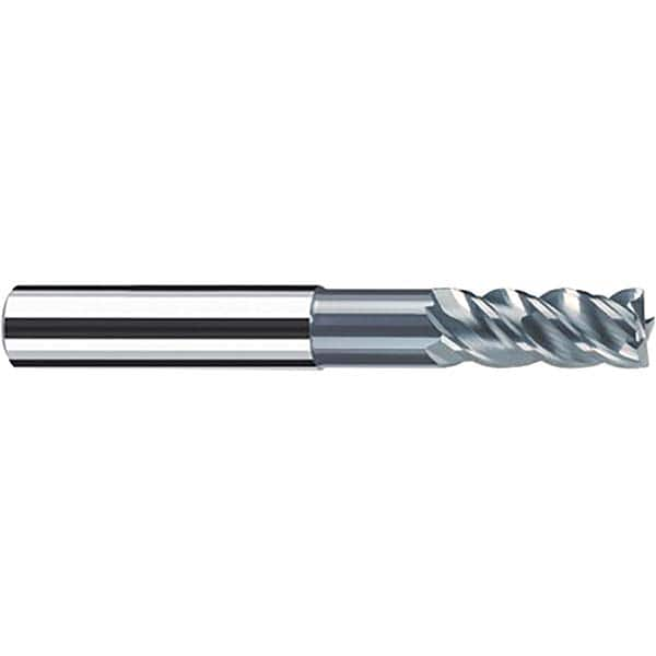 Fraisa - 1/4, 5/8" LOC, 1/4" Shank Diam, 3" OAL, 4 Flute Solid Carbide Square End Mill - All Tool & Supply