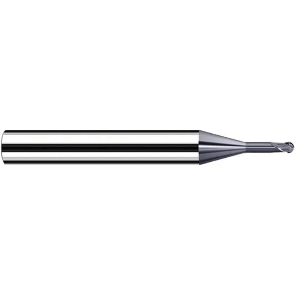 Fraisa - 0.6mm Diam, 3.6mm LOC, 2 Flute Solid Carbide Ball End Mill - All Tool & Supply