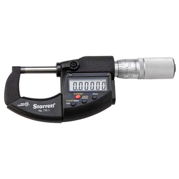 Starrett - Electronic Outside Micrometers Type: Standard Minimum Measurement (Decimal Inch): 0 - All Tool & Supply