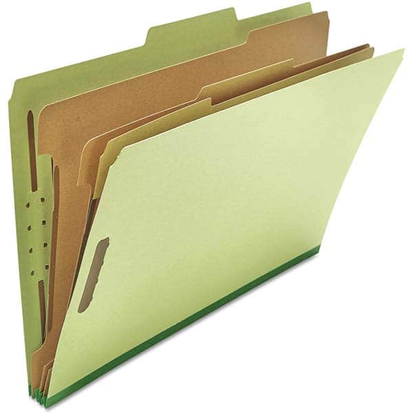 UNIVERSAL - File Folders, Expansion Folders & Hanging Files Folder/File Type: Classification Folders with Tob Tab Fastener Color: Green - All Tool & Supply