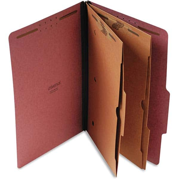 UNIVERSAL - File Folders, Expansion Folders & Hanging Files Folder/File Type: Classification Folders with Tob Tab Fastener Color: Red - All Tool & Supply