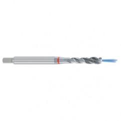 M8x1.25 6H 3-Flute Cobalt Red Ring Semi-Bottoming 40 degree Spiral Flute Tap-Bright - All Tool & Supply