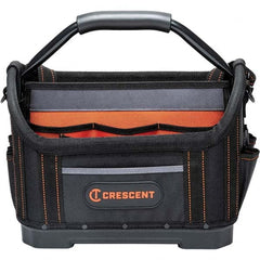 Crescent - 25 Pocket, Polyester, Black/Orange Open Top Tool Bag - All Tool & Supply