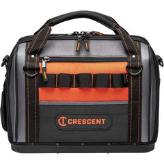 Crescent - 32 Pocket, Polyester, Black/Orange Closed Top Tool Bag - All Tool & Supply