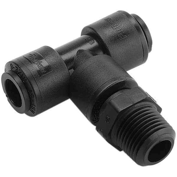 Parker - Plastic Push-To-Connect Tube Fittings Type: Male Swivel Branch Tee Tube Outside Diameter (Inch): 1/4 - All Tool & Supply