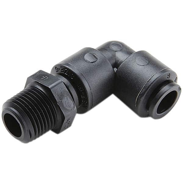 Parker - Plastic Push-To-Connect Tube Fittings Type: Male Swivel Elbow Tube Outside Diameter (Inch): 1/4 - All Tool & Supply