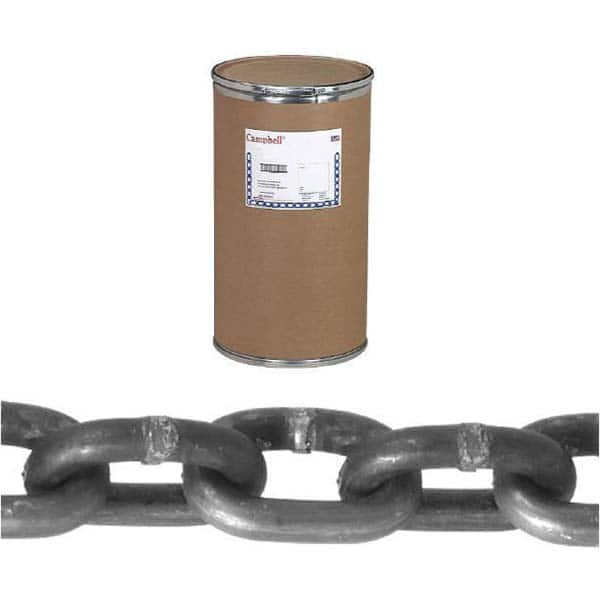 Campbell - Welded Chain; Chain Grade: 30 ; Trade Size: 5/8 ; Load Capacity (Lb.): 6900.000 ; Finish/Coating: Galvanized ; Type: Welded ; Length (Feet): 150 - Exact Industrial Supply