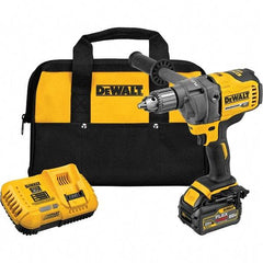 DeWALT - 60 Volt 1/2" Chuck Mid-Handle Cordless Drill - 600 RPM, Keyed Chuck, Reversible, 1 Lithium-Ion Battery Included - All Tool & Supply