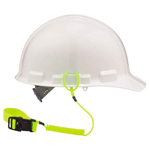 3157 Lime Coil Hard Hat Lanyard With Buckle - All Tool & Supply