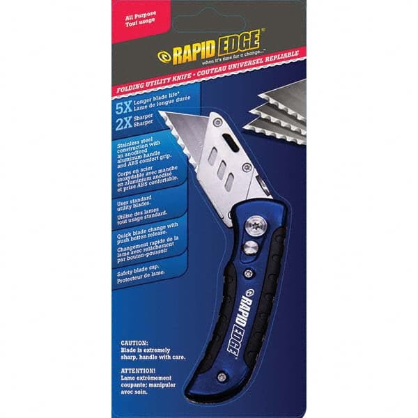 Rapid Edge - Pocket & Folding Knives Knife Type: Utility Blade Folding Knife Edge Type: Serrated - All Tool & Supply