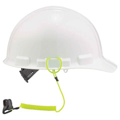 3158 Lime Coil Hard Hat Lanyard With Clamp - All Tool & Supply