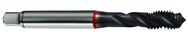 M6x1.0 6H 3-Flute Cobalt Red Ring Semi-Bottoming 40 degree Spiral Flute Tap-TiCN - All Tool & Supply