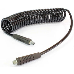 Coiled & Self Storing Hose: 1/4″ ID, 10' Long, MNPT 120 Max psi, Black