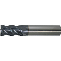 Square End Mill: 1/16'' Dia, 1/8'' LOC, 1/8'' Shank Dia, 1-1/2'' OAL, 4 Flutes, Solid Carbide Single End, AlTiN+ Finish, Spiral Flute, 40 ° Helix, Centercutting, RH Cut, RH Flute, Series 6/44