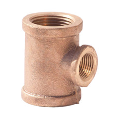 Merit Brass - Brass & Chrome Pipe Fittings Type: Reducing Tee Fitting Size: 1-1/4 x 1-1/4 x 1/2 - All Tool & Supply