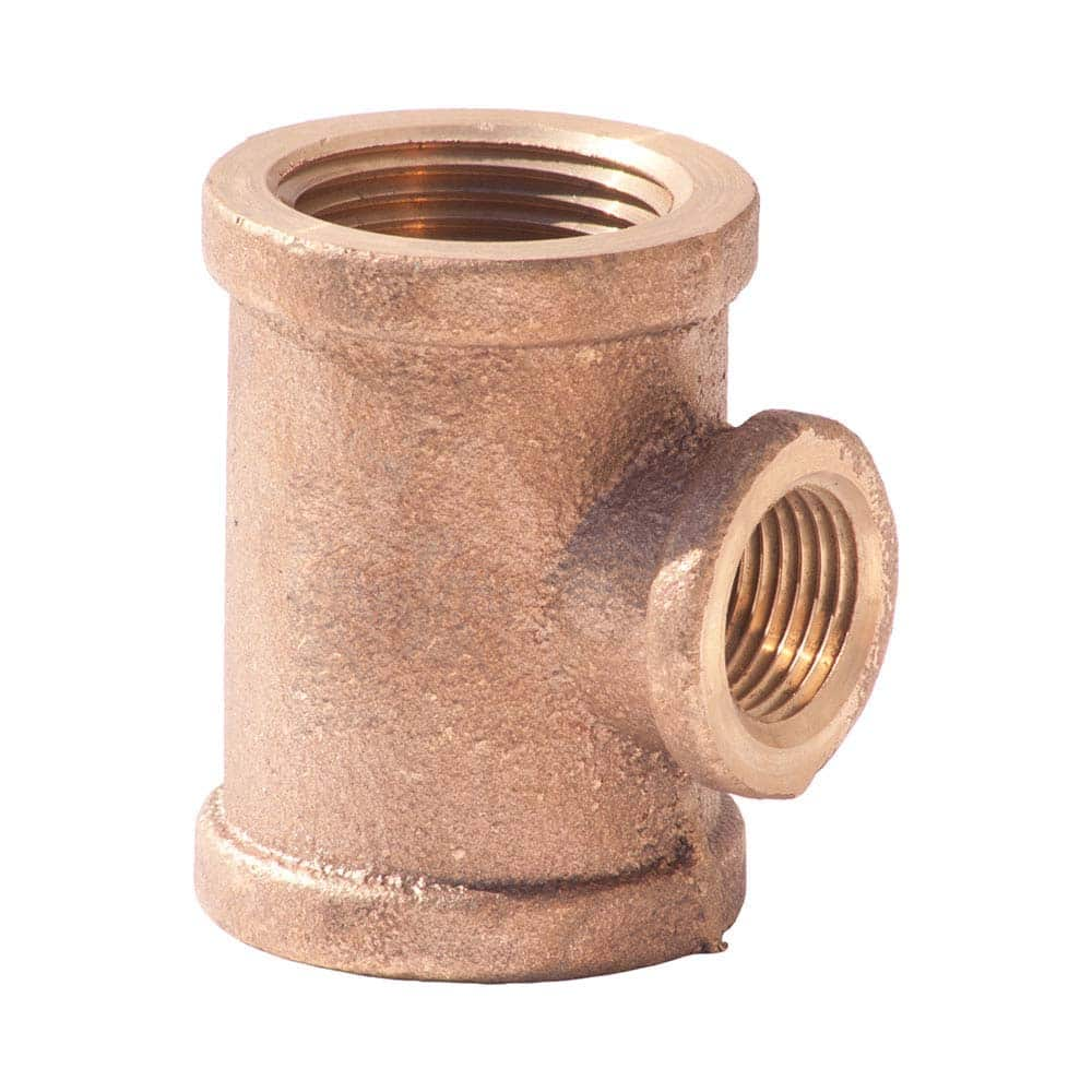 Merit Brass - Brass & Chrome Pipe Fittings Type: Reducing Tee Fitting Size: 1-1/4 x 1-1/4 x 1 - All Tool & Supply