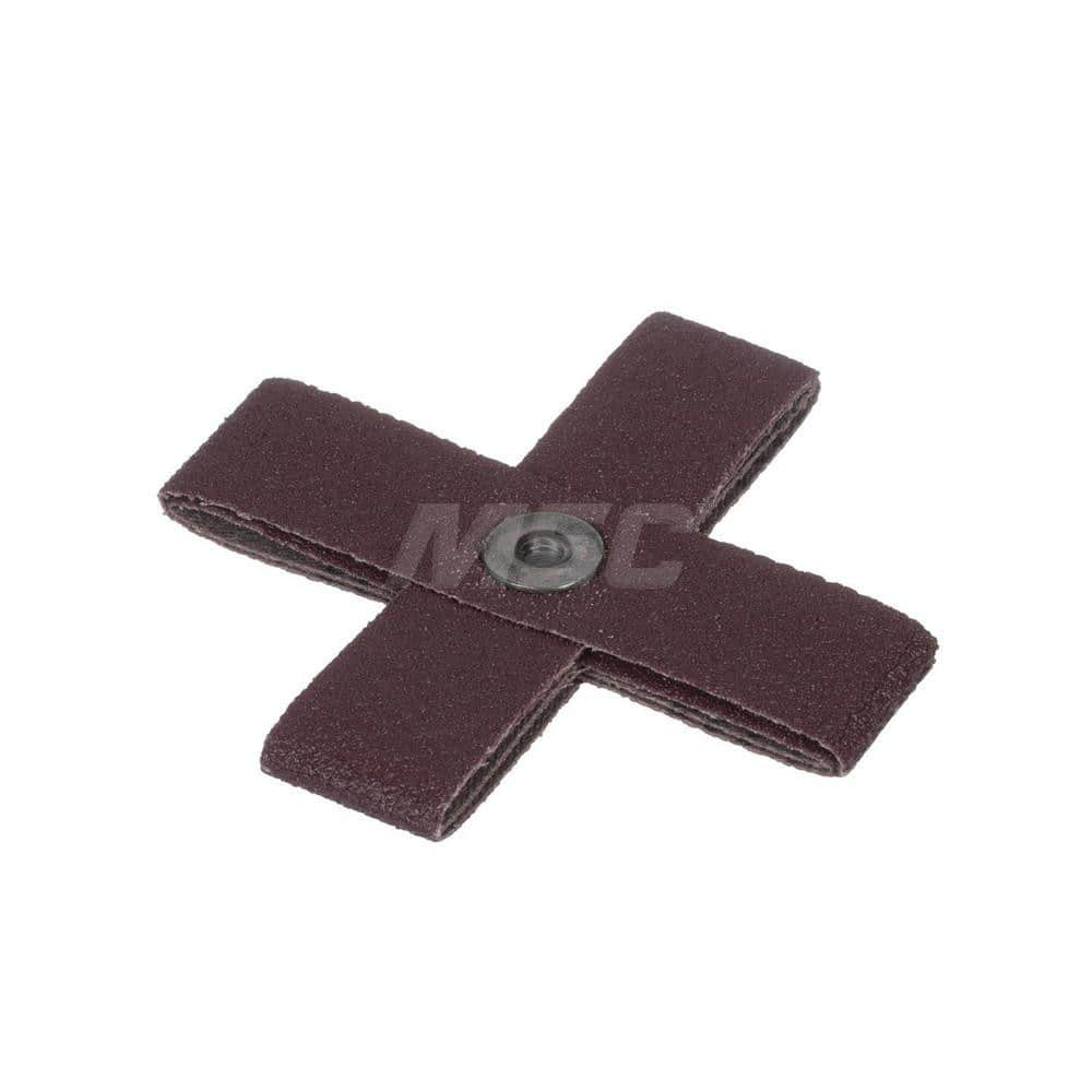 Cross & Square Pads; Pad Type: Cross; Abrasive Material: Aluminum Oxide; Grit: 120; Pad Thickness (Inch): 0.75; Eyelet Size: 8-32; Backing Material: Cloth; Backing Weight: X; Grit (FEPA): 120