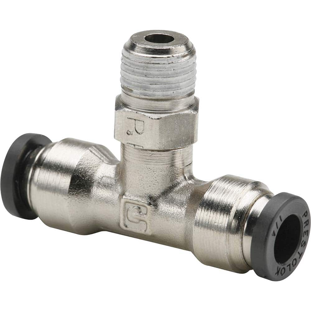 Parker - Metal Push-To-Connect Tube Fittings Type: Male Swivel Branch Tee Tube Outside Diameter (Inch): 3/8 - All Tool & Supply