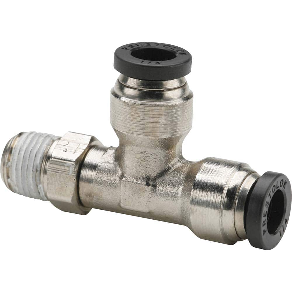 Parker - Metal Push-To-Connect Tube Fittings Type: Male Run Tee Swivel Tube Outside Diameter (Inch): 3/8 - All Tool & Supply