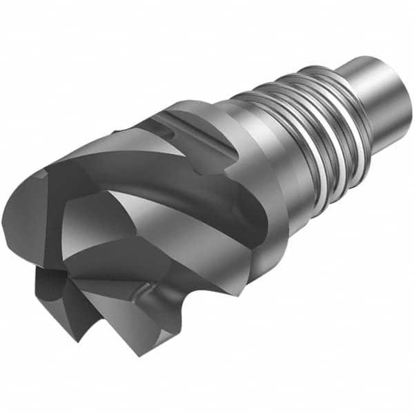 Corner Radius End Mill Head: 1/2″ Dia, 4 Flutes E12, Solid Carbide, AlTiN Coated, Series CoroMill 316