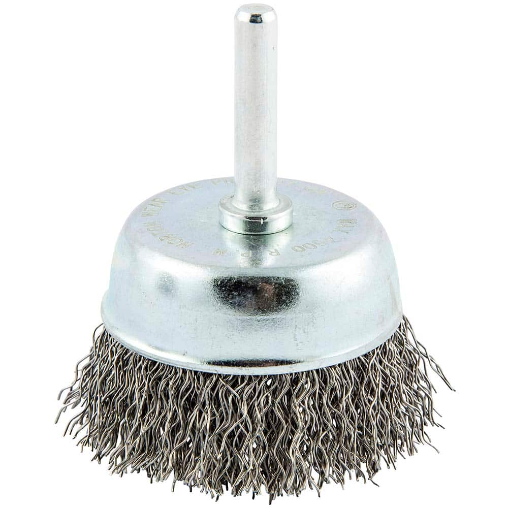 Norton - 2" Diam 1/4" Shank Carbon Steel Fill Cup Brush - All Tool & Supply