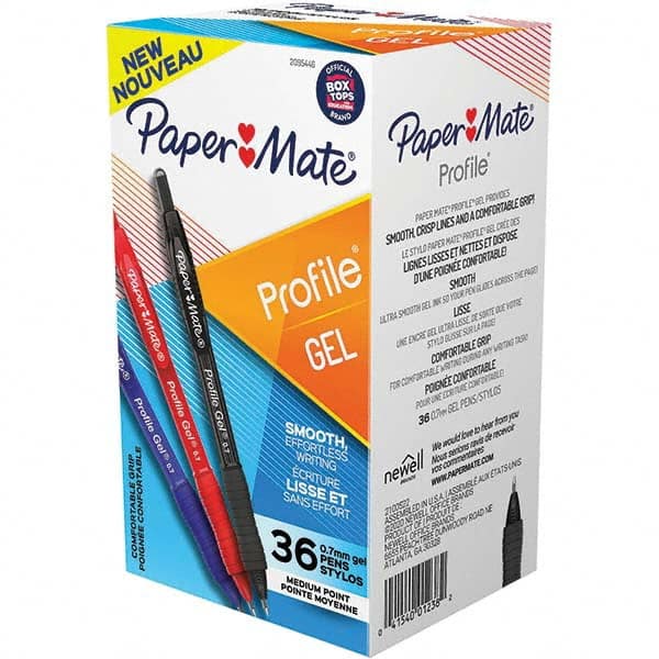 Paper Mate - Pens & Pencils Type: Retractable Gel Color: Black, Red, Blue - All Tool & Supply