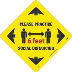 NMC - "Please Practice Social Distancing" Adhesive-Backed Floor Sign - All Tool & Supply