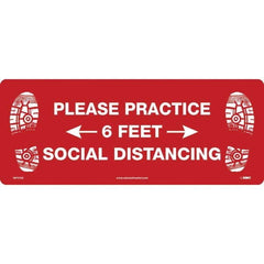 NMC - "Please Practice Social Distancing" Adhesive-Backed Floor Sign - All Tool & Supply