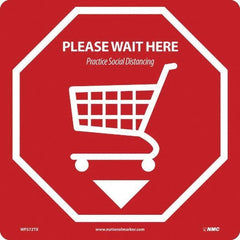 NMC - "Please Wait Here" Adhesive-Backed Floor Sign - All Tool & Supply