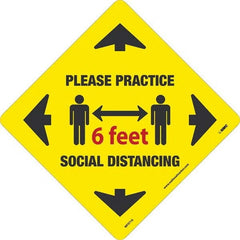 NMC - "Please Practice Social Distancing" Adhesive-Backed Floor Sign - All Tool & Supply