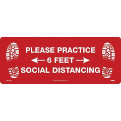 NMC - "Please Practice Social Distancing" Adhesive-Backed Floor Sign - All Tool & Supply