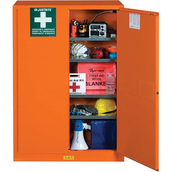 Justrite - Empty First Aid Cabinets & Cases Type: Emergency Preparedness Storage Cabinet Height (Inch): 65 - All Tool & Supply